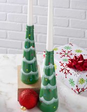 DIY Candy Recycled Christmas Tree Candle Holder